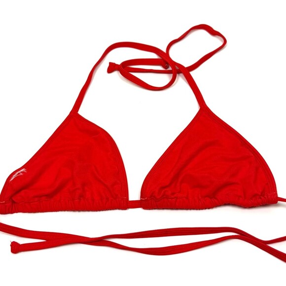 Eidon Red Triangle Bikini Top XL Halter Swim Minimalist Beach Surf Style No Pads - Picture 2 of 2